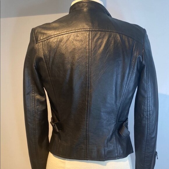 Angela D Milan Angela D Milan black buttery leather moto jacket size small - Picture 6 of 8